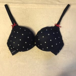 Navy push up bra